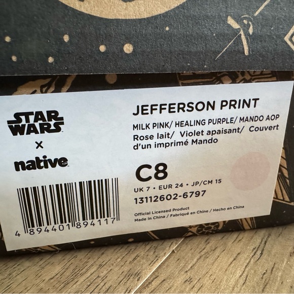 Toddler size 8 Native x Star Wars baby Yoda jefferson print slip on sneakers - Picture 7 of 7